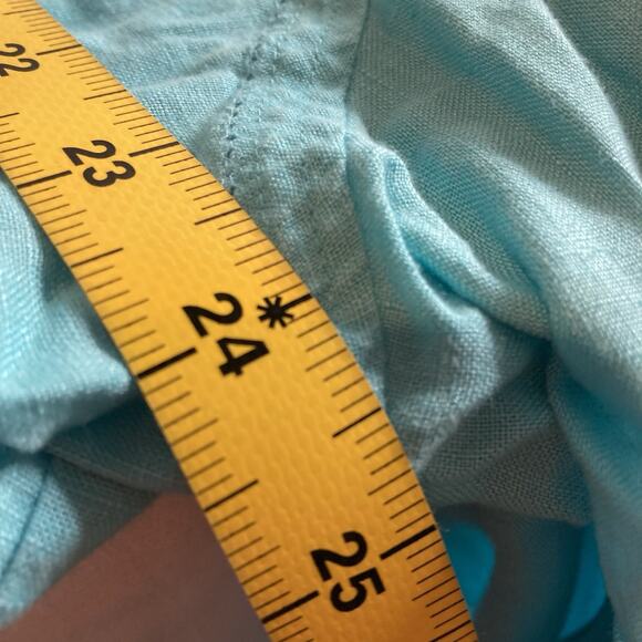 Vintage Bloomingdales Sutton Studio Women’s Aqua Linen Blouse‎ Size 2X Preppy - Picture 4 of 11